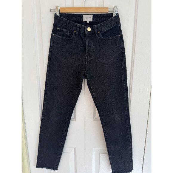 Sezane black jeans Brut Sexy. US size 24. Pre loved black denim. - Picture 1 of 7